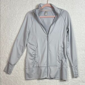 Mondetta Women's Gray‎ Zip Front Hooded Sweater Jacket Size Small